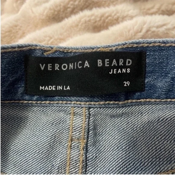 Veronica Beard Blake Classic Straight High Rise Button Fly Distresses Jeans 29/8 - Picture 9 of 10